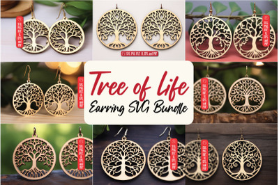 Tree of Life Earring SVG Laser Cut Bundle