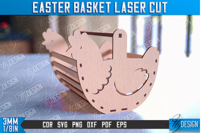 Easter Basket Laser Cut | Happy Easter Egg Basket | CNC File