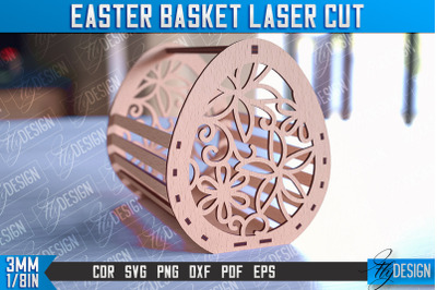 Easter Basket Laser Cut | Happy Easter Egg Basket | CNC File