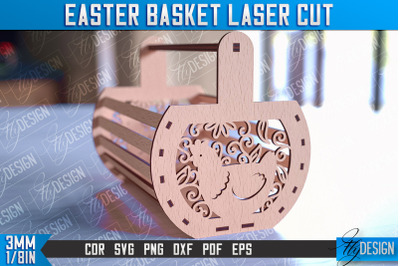 Easter Basket Laser Cut | Happy Easter Egg Basket | CNC File