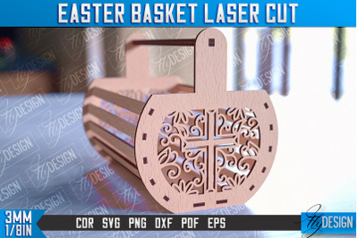 Easter Basket Laser Cut | Happy Easter Egg Basket | CNC File