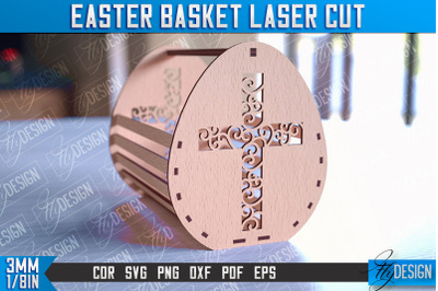 Easter Basket Laser Cut | Happy Easter Egg Basket | CNC File