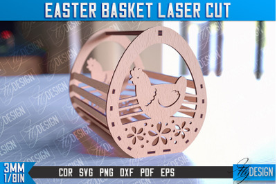 Easter Basket Laser Cut | Happy Easter Egg Basket | CNC File