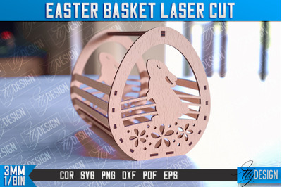 Easter Basket Laser Cut | Happy Easter Egg Basket | CNC File