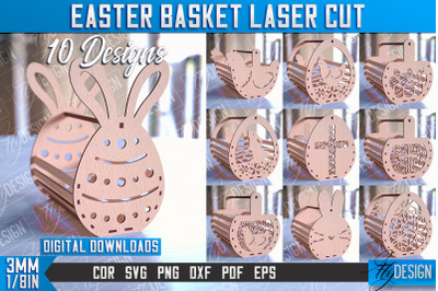 Easter Basket Laser Cut | Happy Easter Egg Basket | CNC File