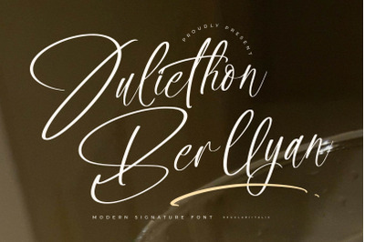 Juliethon Berllyan - Modern Signature Font