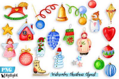 About Watercolor Christmas Clipart PNG Element Graphic