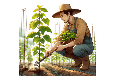 a farmer that cultivates the plants