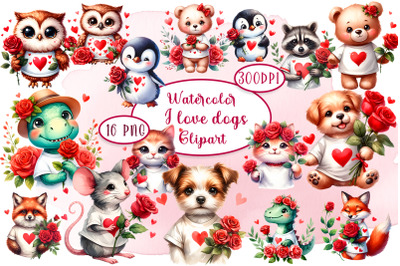 animals with roses Sublimation PNG