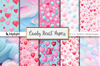 Candy Heart Scrapbooking Papers