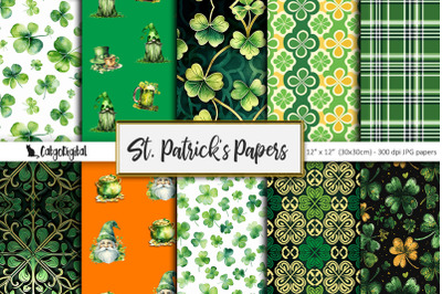 St Patricks Day Digital Papers for Scrapbooking