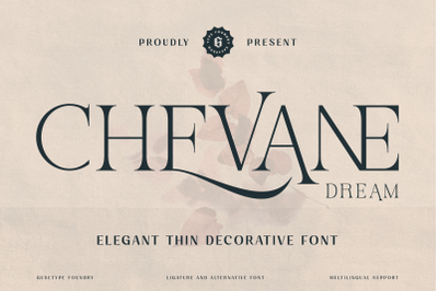 Chevane Dream - Elegant Thin Decorative Font