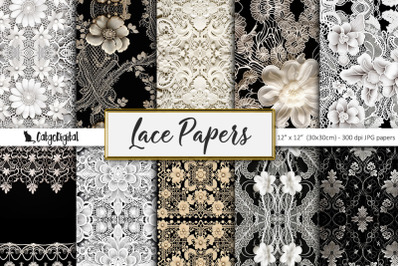 Printable Lace Digital Papers for Scrapbooking