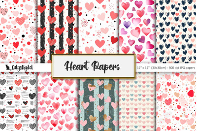 Printable Heart Papers for Scrapbooking