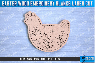 Easter Wood Embroidery Blanks | Laser Cut Design | CNC File