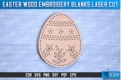 Easter Wood Embroidery Blanks | Laser Cut Design | CNC File