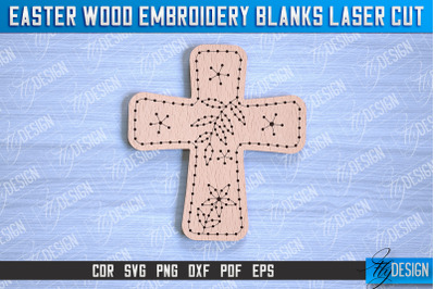 Easter Wood Embroidery Blanks | Laser Cut Design | CNC File