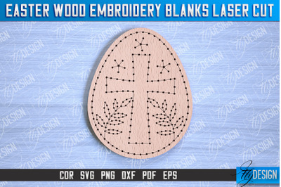 Easter Wood Embroidery Blanks | Laser Cut Design | CNC File