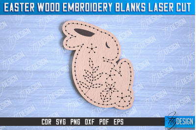 Easter Wood Embroidery Blanks | Laser Cut Design | CNC File