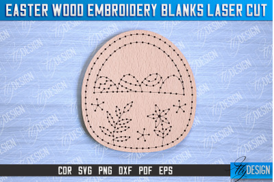 Easter Wood Embroidery Blanks | Laser Cut Design | CNC File