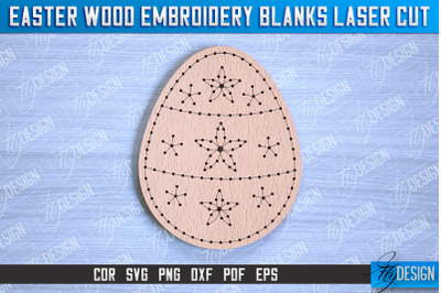 Easter Wood Embroidery Blanks | Laser Cut Design | CNC File