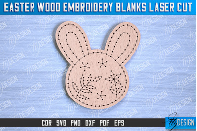 Easter Wood Embroidery Blanks | Laser Cut Design | CNC File