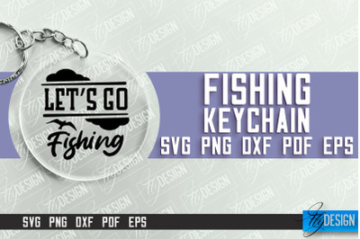 Fishing SVG Design | Round Keychain SVG Designs | Dad Keychain