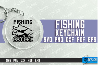 Fishing SVG Design | Round Keychain SVG Designs | Dad Keychain