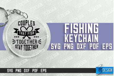 Fishing SVG Design | Round Keychain SVG Designs | Dad Keychain