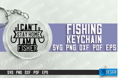 Fishing SVG Design | Round Keychain SVG Designs | Dad Keychain