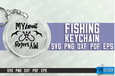 Fishing SVG Design | Round Keychain SVG Designs | Dad Keychain