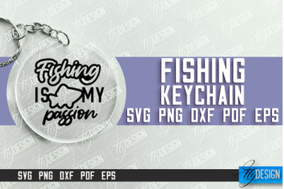 Fishing SVG Design | Round Keychain SVG Designs | Dad Keychain