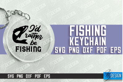 Fishing SVG Design | Round Keychain SVG Designs | Dad Keychain