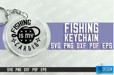 Fishing SVG Design | Round Keychain SVG Designs | Dad Keychain