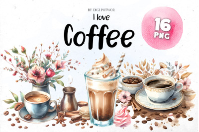 I love coffee Bundle | PNG cliparts