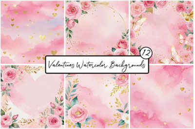 Valentines Watercolor Backgrounds