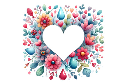 Cute Colorful Valentine waterdrop shape frame