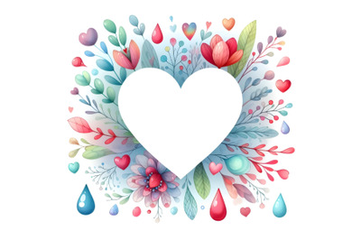 Cute Colorful Valentine waterdrop shape frame