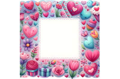 Cute Colorful Valentine artframe shape frame