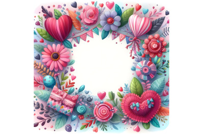 Cute Colorful Valentine artframe shape frame