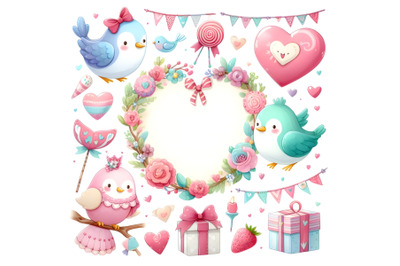 Cute Colorful Valentine artframe shape frame