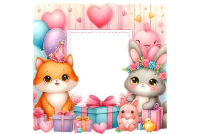 Cute Colorful Valentine frame