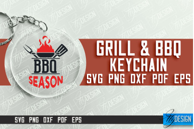 &nbsp;Grill &amp; BBQ SVG Design | Round Keychain Designs | SVG File