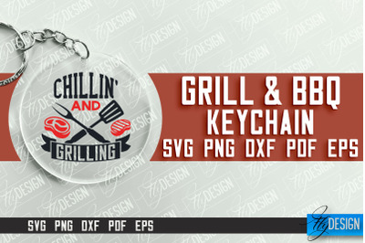 &nbsp;Grill &amp; BBQ SVG Design | Round Keychain Designs | SVG File