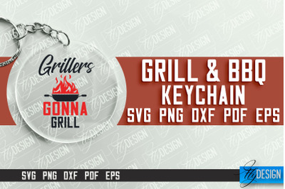 &nbsp;Grill &amp; BBQ SVG Design | Round Keychain Designs | SVG File