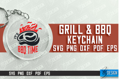 &nbsp;Grill &amp; BBQ SVG Design | Round Keychain Designs | SVG File