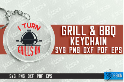 &nbsp;Grill &amp; BBQ SVG Design | Round Keychain Designs | SVG File