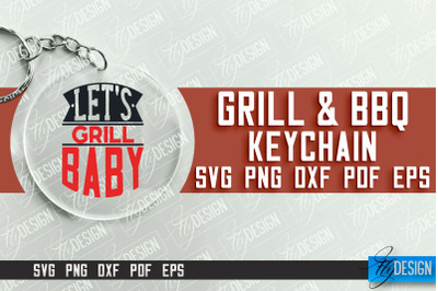 &nbsp;Grill &amp; BBQ SVG Design | Round Keychain Designs | SVG File