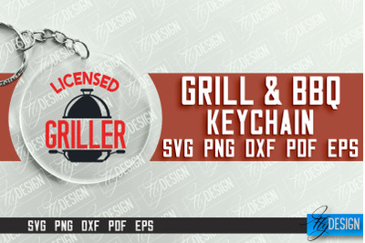 &nbsp;Grill &amp; BBQ SVG Design | Round Keychain Designs | SVG File