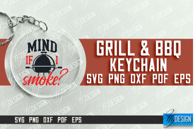 &nbsp;Grill &amp; BBQ SVG Design | Round Keychain Designs | SVG File